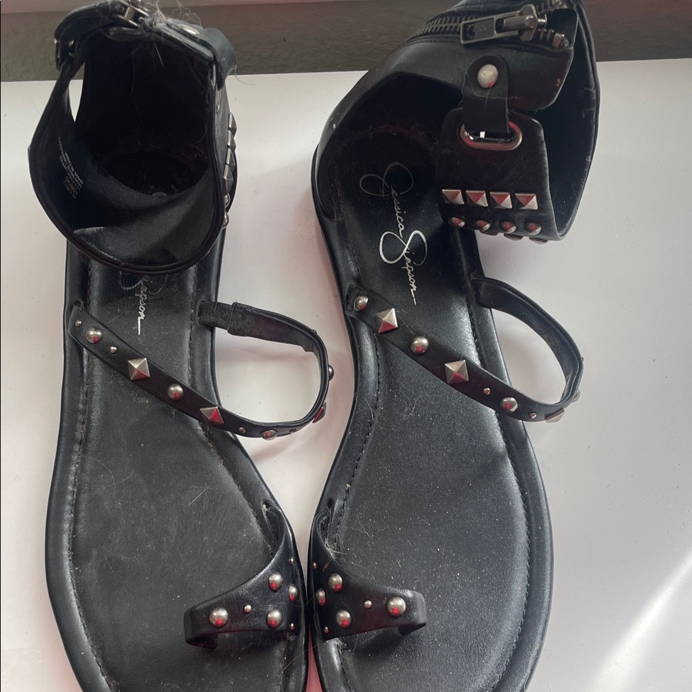 Jessica Simpson Black Studded Sandals